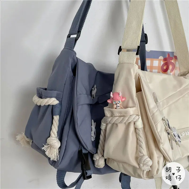Nylon Handbags Shoulder Bag Large Capacity Crossbody Bags Men Harajuku Messenger Bag Student School Bags 240821