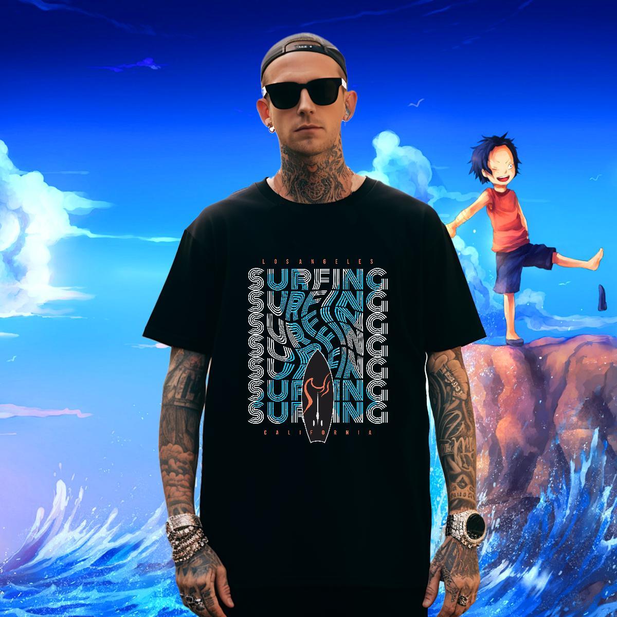 Unisex Men Tshirts Anime Printing Street 230g 100% Cotton Custom Big Size Crew Neck skateboarding T shirt Stylist Tops Shirt
