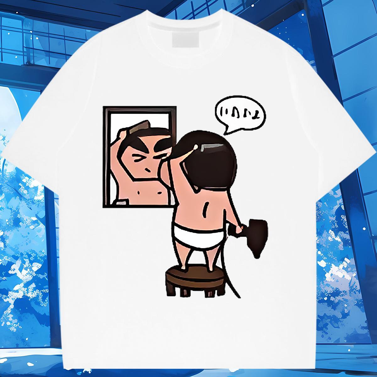 Unisex Women Tees 230g Cotton animation Sport T shirt Comfortable Custom Print Oversized Clothes