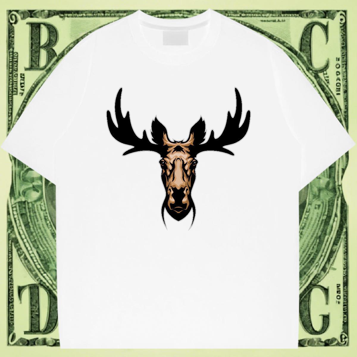 Classic Men Clothes T-Shirt Hip Hop Street 230g 100% Cotton Black Oversized Breathable Crew Neck deer Men T Shirts New Designer Top Tees