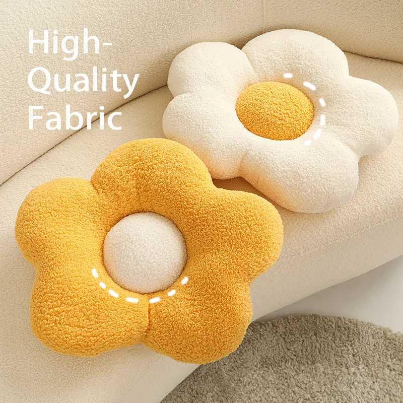 Nordic Style Flower Knot Plush Seat Cushions Pillow Toy Soft Cartoon Round Ball Stuffed Doll Sofa Kids Cushion Birthday GiftsXJ240821