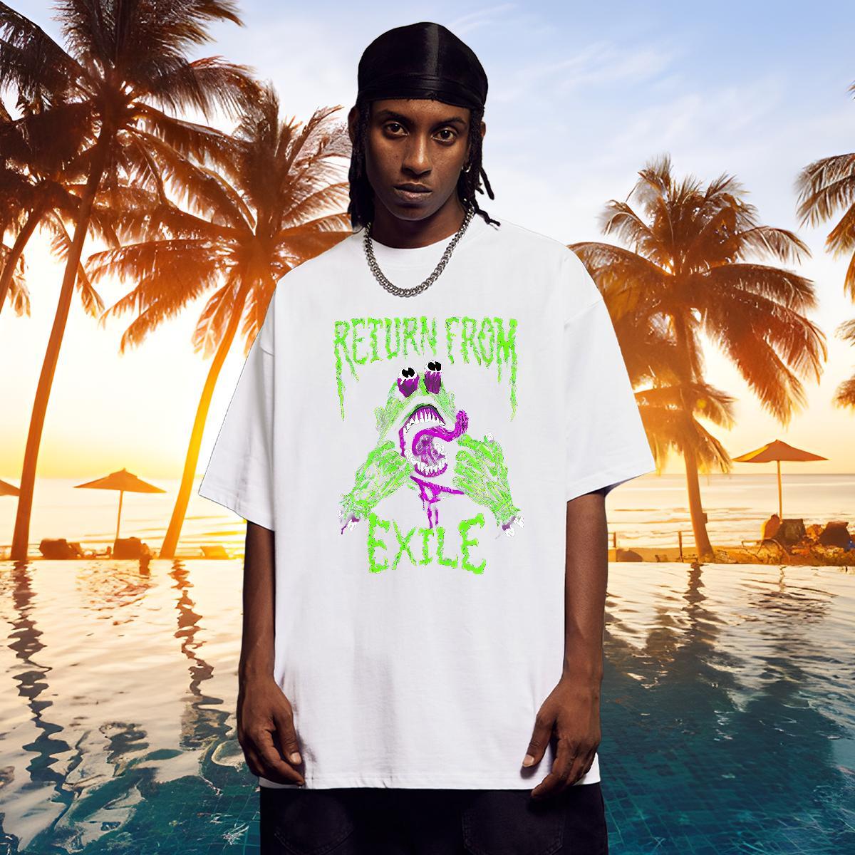 Fashion Casual Men Clothes T-Shirt 230g Pure Cotton Street Wear cry O Neck Short Sleeves Men T Shirts Loose Fit Custom Anime Tees Shirts