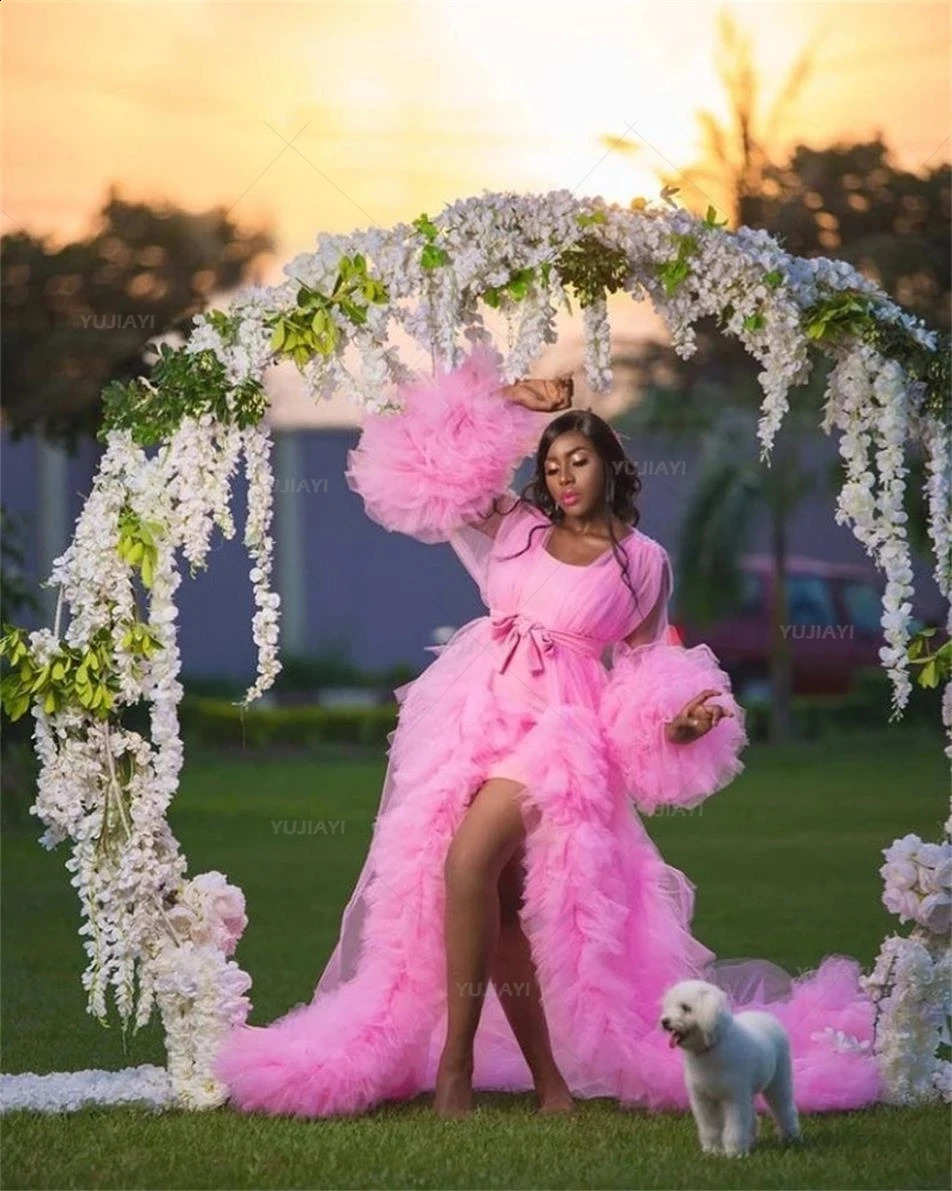 Bridal Dresses for Poshoot Puffy Tulle Gown Maternity Robe Wedding Anniversary Bride Lingerie Sleepwear Nightwear Pography 240822