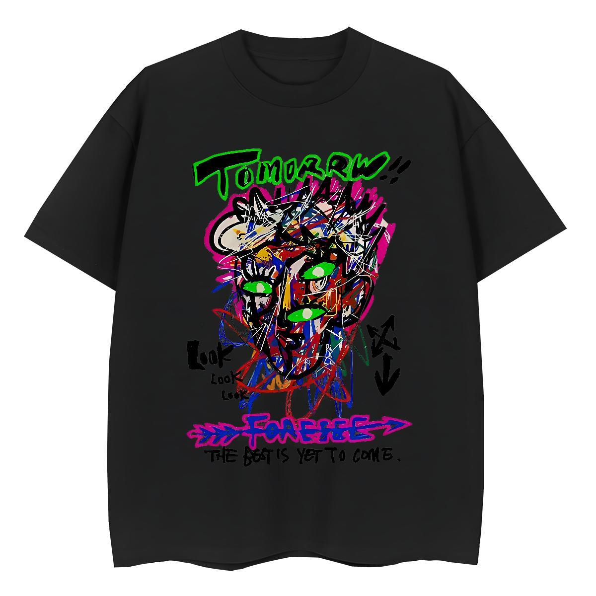 Fashion Casual Tshirts 230g Cotton Casual Daily Wear tomorrw Breathable Short Sleeve T Shirt For Man Classic Asian Size Tees Shirts