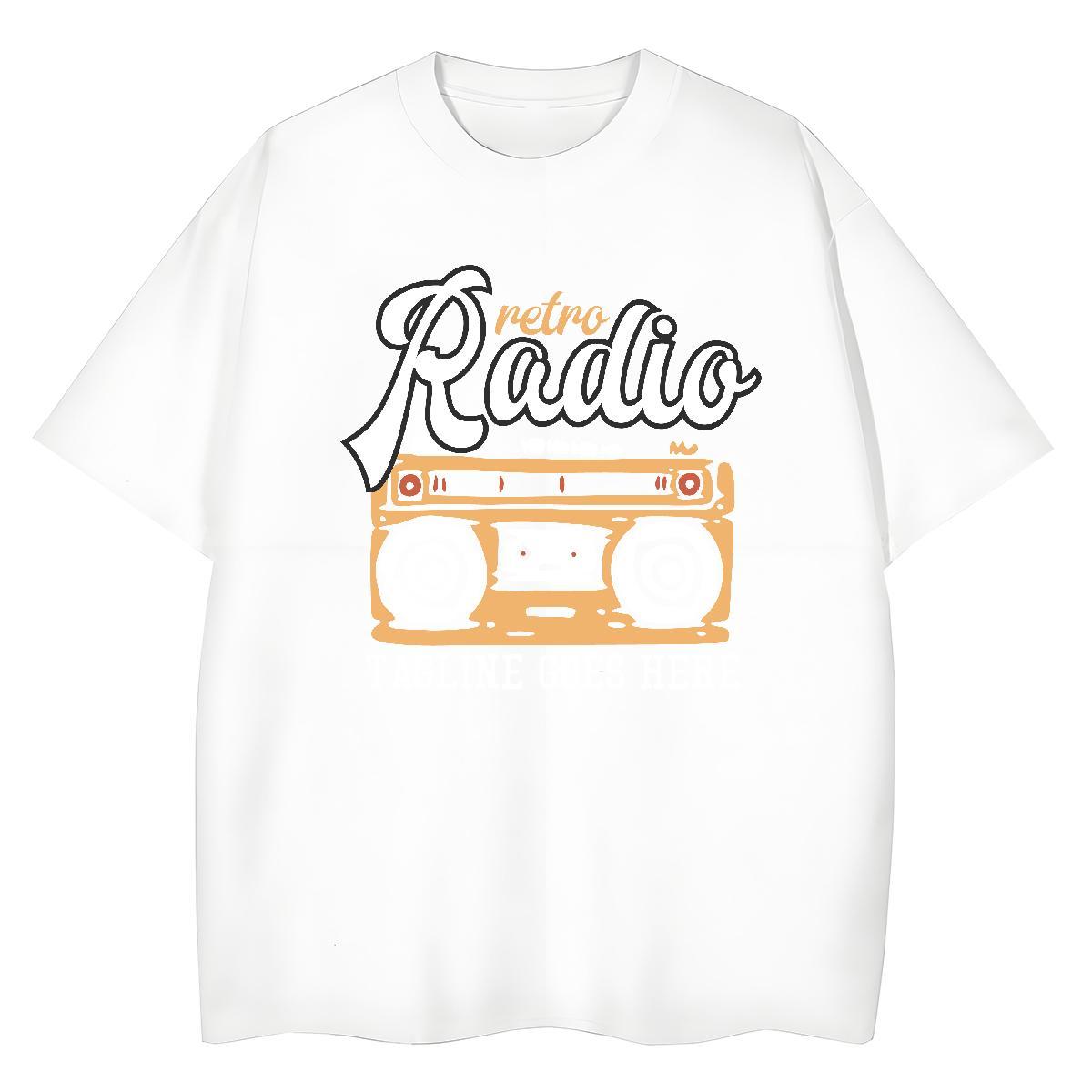 Lady Couples T Shirts 230g Cotton radio Street Wear T Shirt For Woman Breathable Short Sleeve Skull Clothes Shirt
