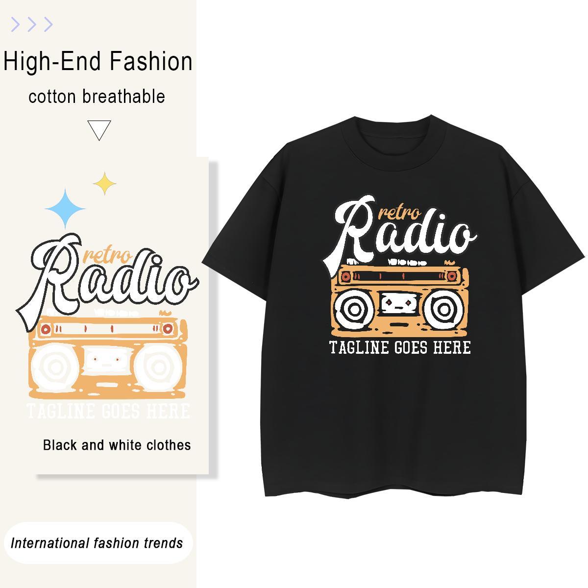 Lady Couples T Shirts 230g Cotton radio Street Wear T Shirt For Woman Breathable Short Sleeve Skull Clothes Shirt