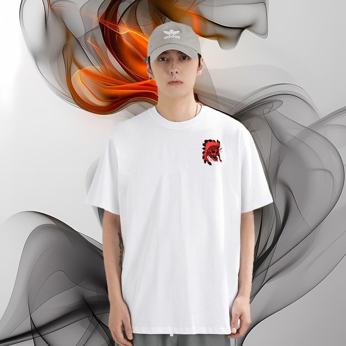 Classic Casual Tshirts skull Crew Neck Breathable 100% Cotton 230g T shirt Loose Fit Custom Cartoon Wear