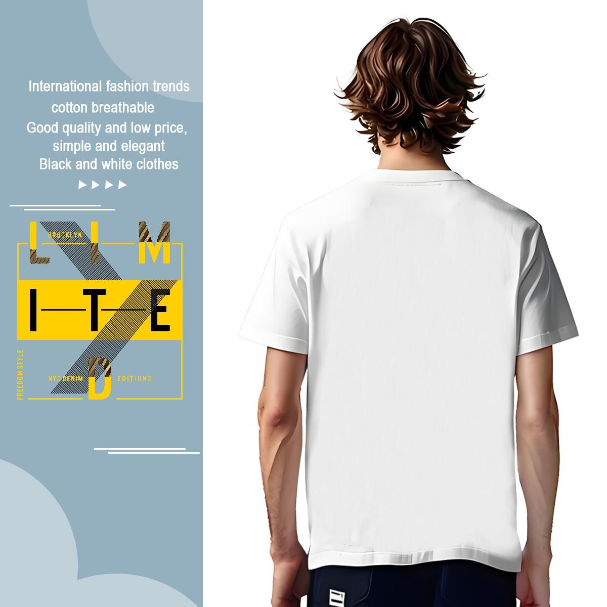 Free Shipping letter Man T Shirts Casual Daily Wear Mens Tshirts 230g Cotton 2024 Summer Crew Neck Breathable DIY Printed Tops Shirt
