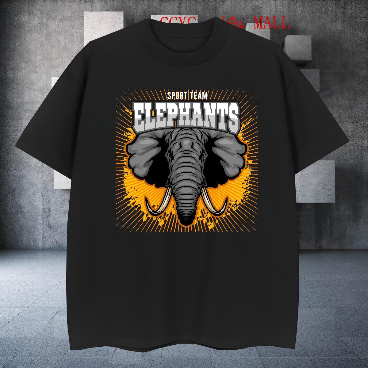 Loose Fit elephant T-Shirts for Men Street Wear Tshirt for Man Woman 100% Cotton 230g Classic Breathable Crew Neck Oversized 4XL Top Tees