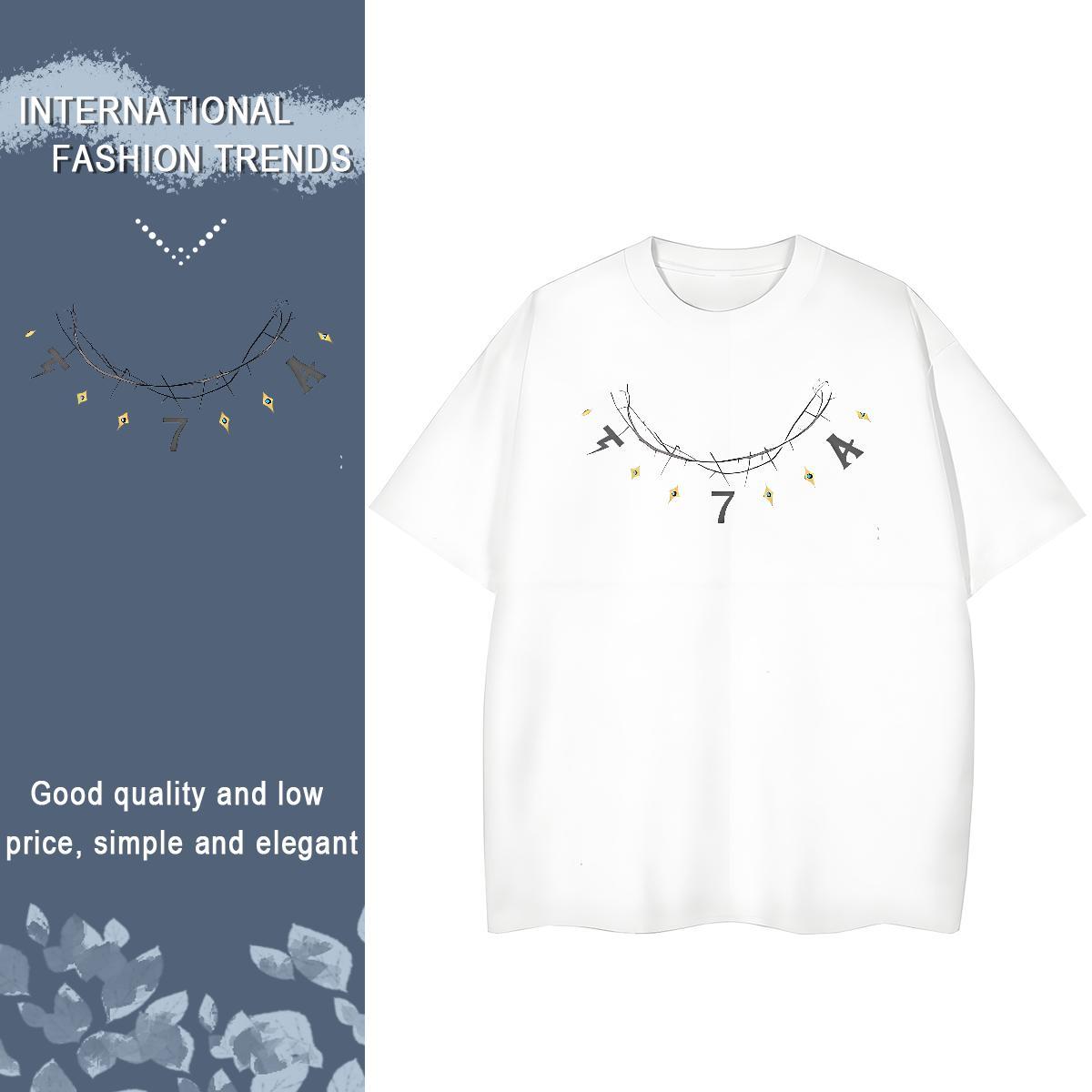 Unisex Unisex Tshirts 230g Pure Cotton painting Daily Wear Women T Shirts Crew Neck DIY Anime Tees
