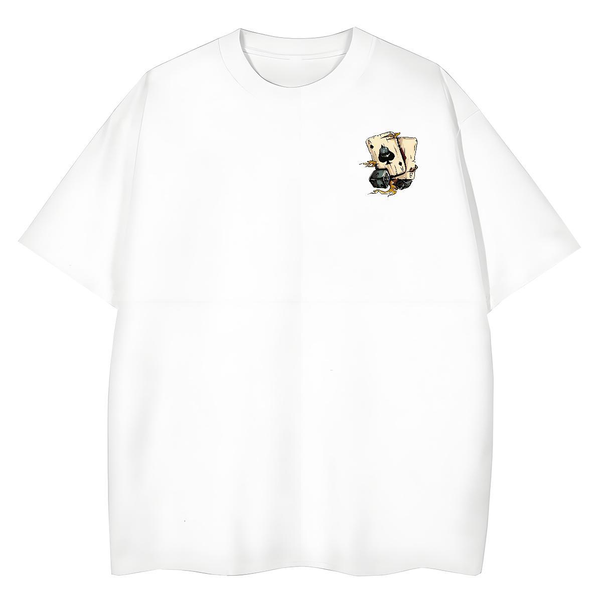 Fashion Design dice Tshirts 230g Cotton T shirt Black Oversized Casual Round Neck Short Sleeve Soft Wear