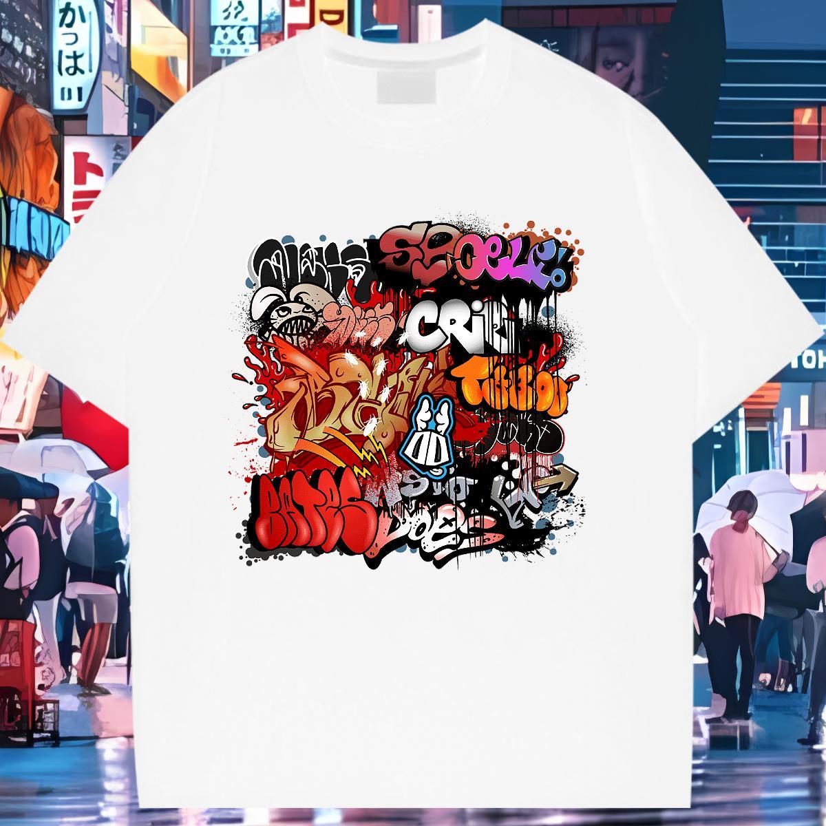 Lady Women Tshirts 230g Cotton painting Street Woman T Shirts Breathable Short Sleeve Custom Print Plus Size Clothings