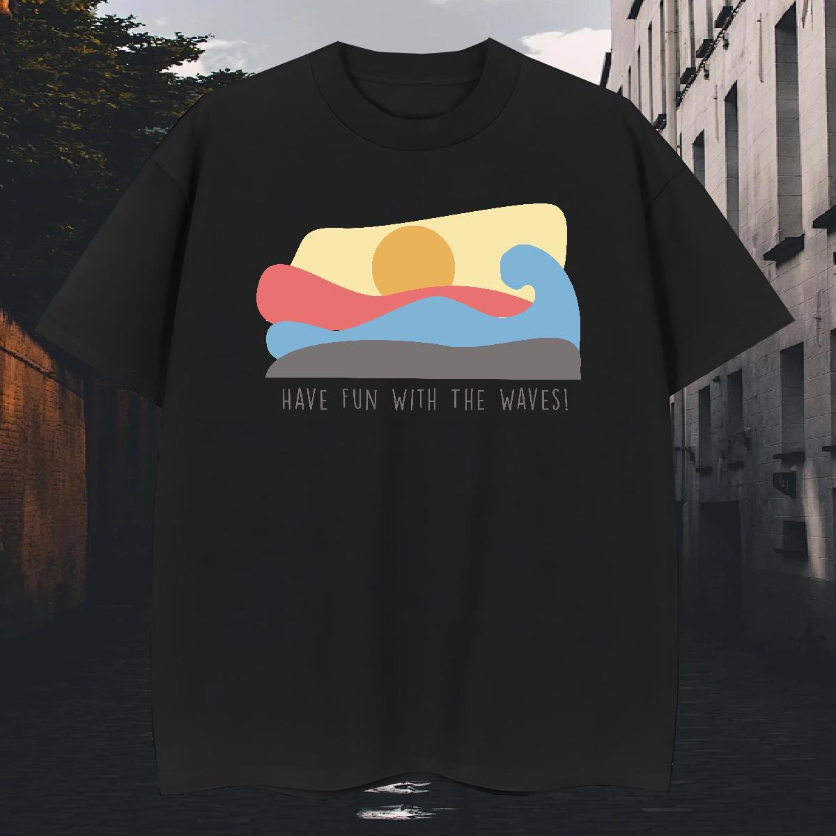 Classic Men Tees Summer Casual 100% Cotton 230g Cartoon Printing L-4XL O-Neck Short Sleeve beach T shirt 2024 DIY Polos