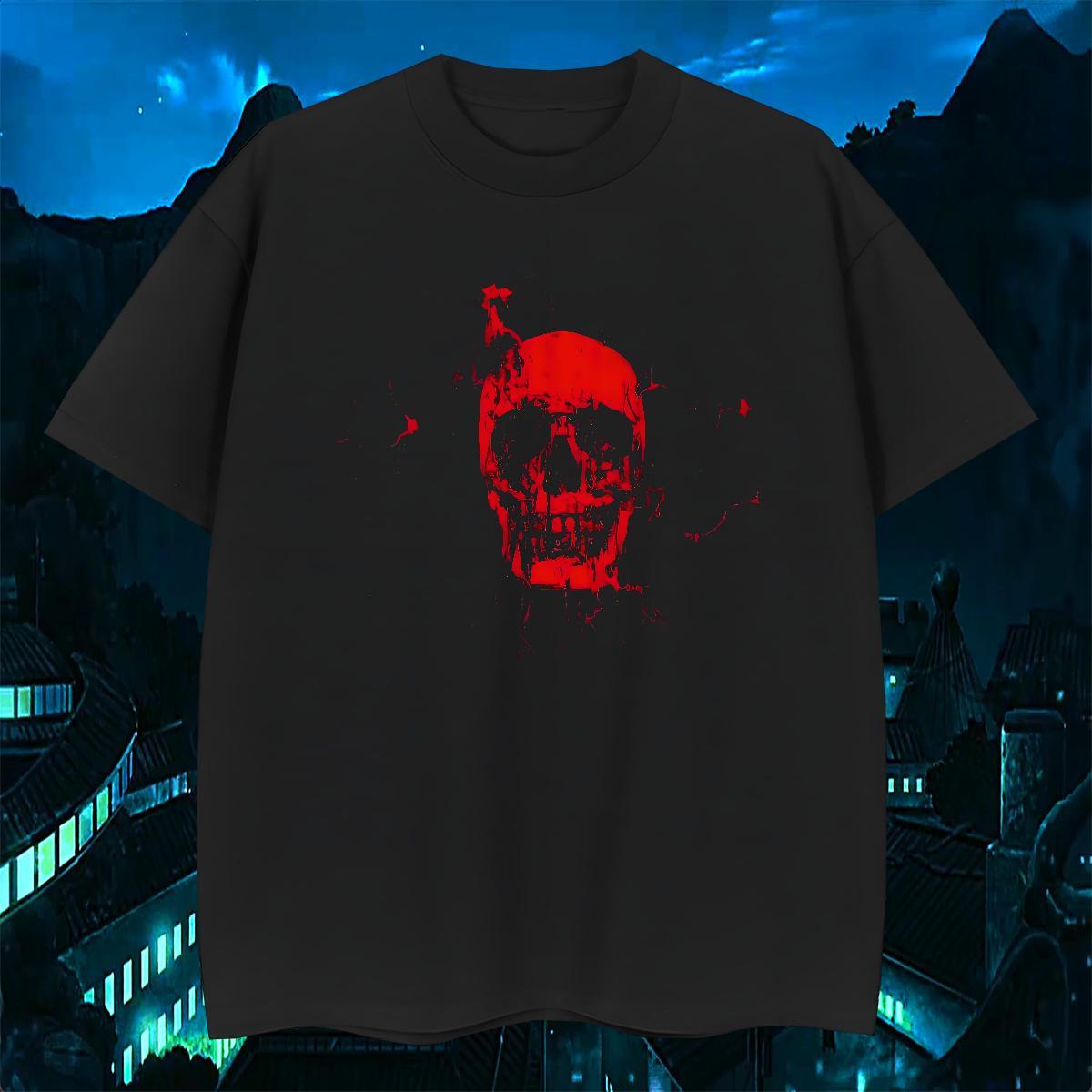 Casual New Sports Casual Men Tshirts skull Crew Neck 100% Cotton 230g T Shirt For Man Popular DIY Anime Tee Shirt