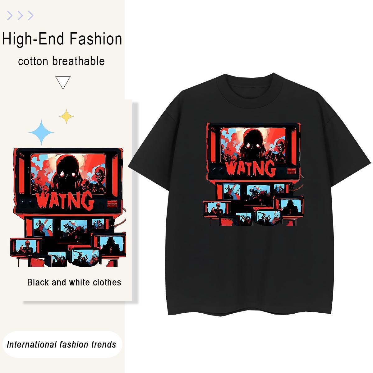 2024 T-Shirts for Women 100% Cotton 230g Breathable Short Sleeve Casual Daily Wear skull Tshirt for Man Woman Brand Custom Printed Tees