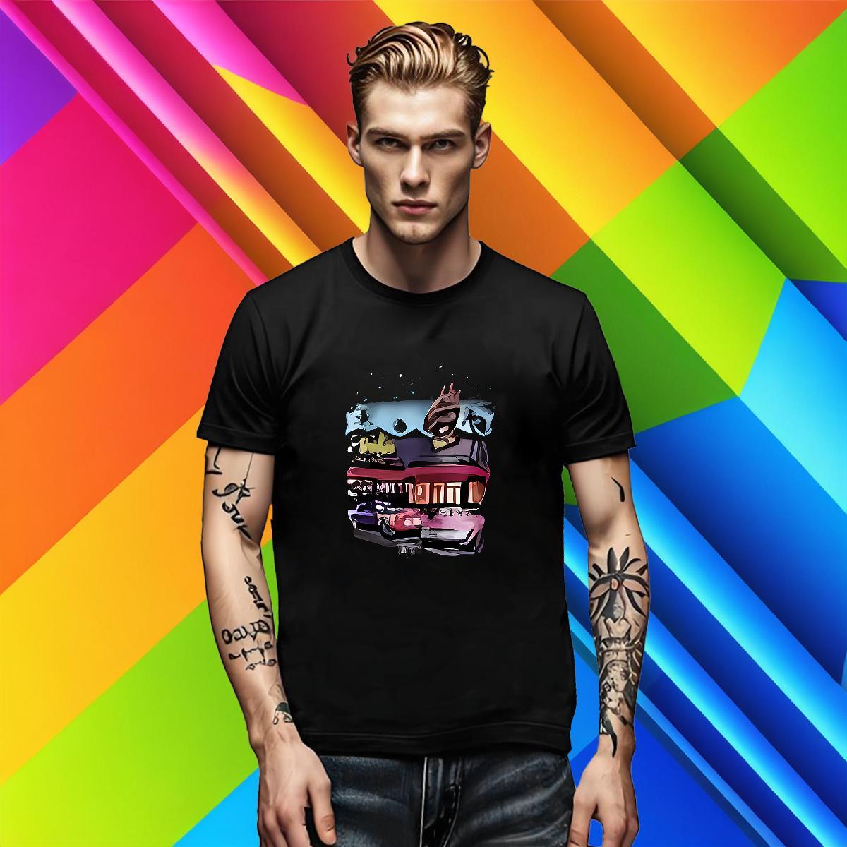 Soft Men Tees Casual Daily Wear 100% Cotton 230g Anime Breathable Short Sleeve car T-Shirts Fashion New Tops Shirt