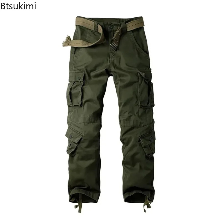 mens camouflage cargo pants fashionable multi pocket tactical combat suit loose cotton outdoor casual 240821