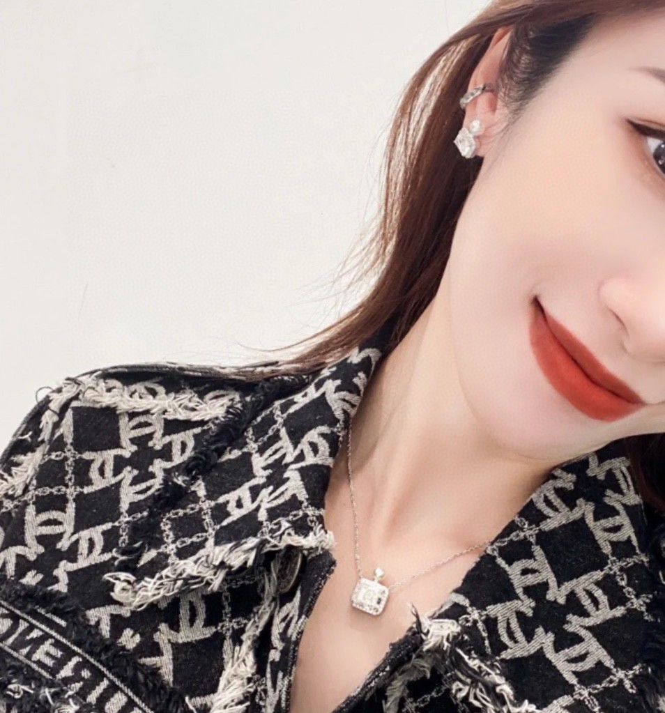 Blue Red white Plated 925 Silver Luxury Brand Designers Letters Stud Geometric Famous Women Round Earring Wedding Party eardrop Lucky Necklace H260202