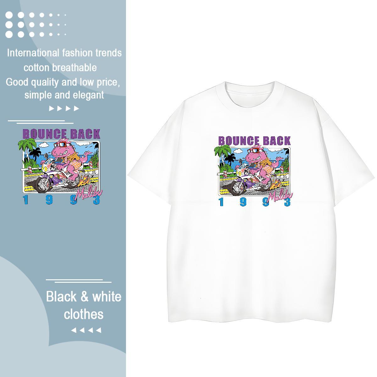 Custom T Shirts Women Breathable Short Sleeve 230g Cotton Couples T Shirts Oversized dinosaur Casual Brand Clothes