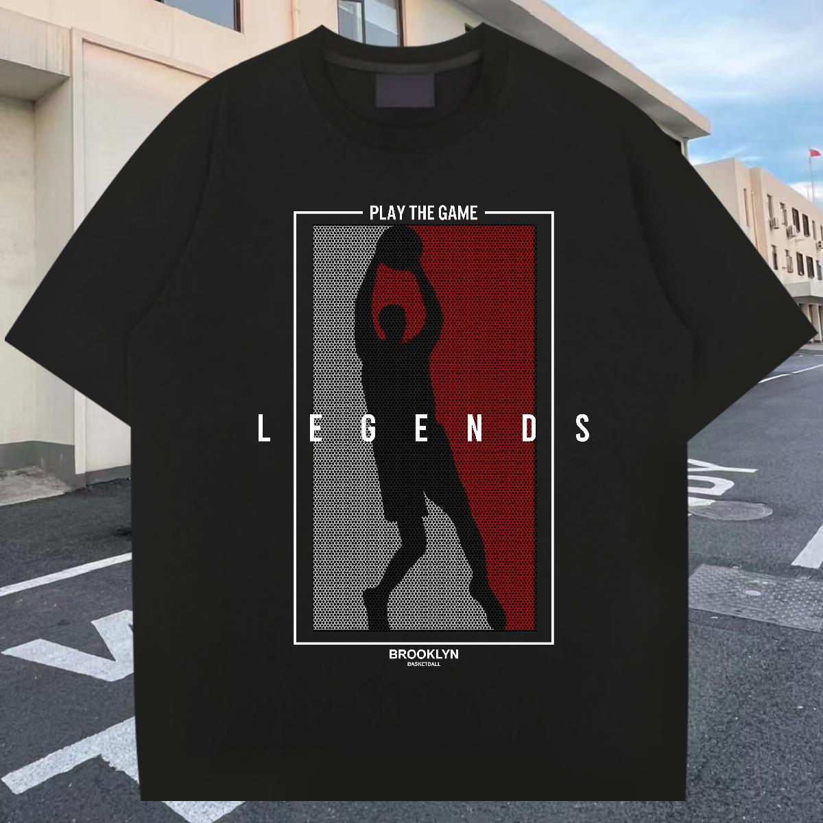 Free Shipping Tshirts Hip Hop 230g Pure Cotton Custom Cartoon Crew Neck Breathable basketball T shirt DIY Clothings