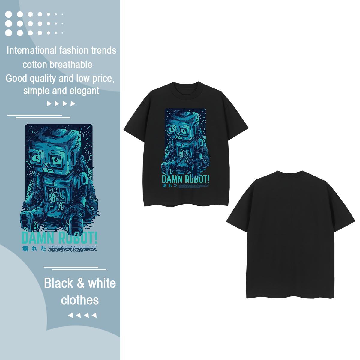 2024 Casual T shirt Short Sleeve O-Neck 230g Cotton Women Tshirts Black Oversized ET Home Outdoor Designer Tops