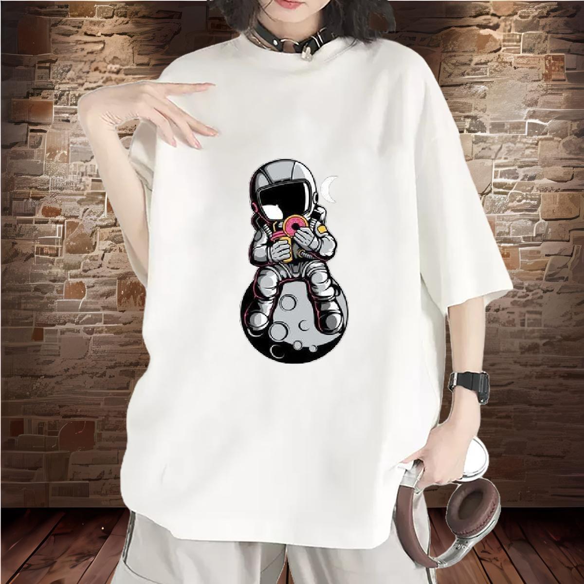 High quality Couples T Shirts 230g Pure Cotton universe Casual T-Shirts Comfortable Floral Print Clothes
