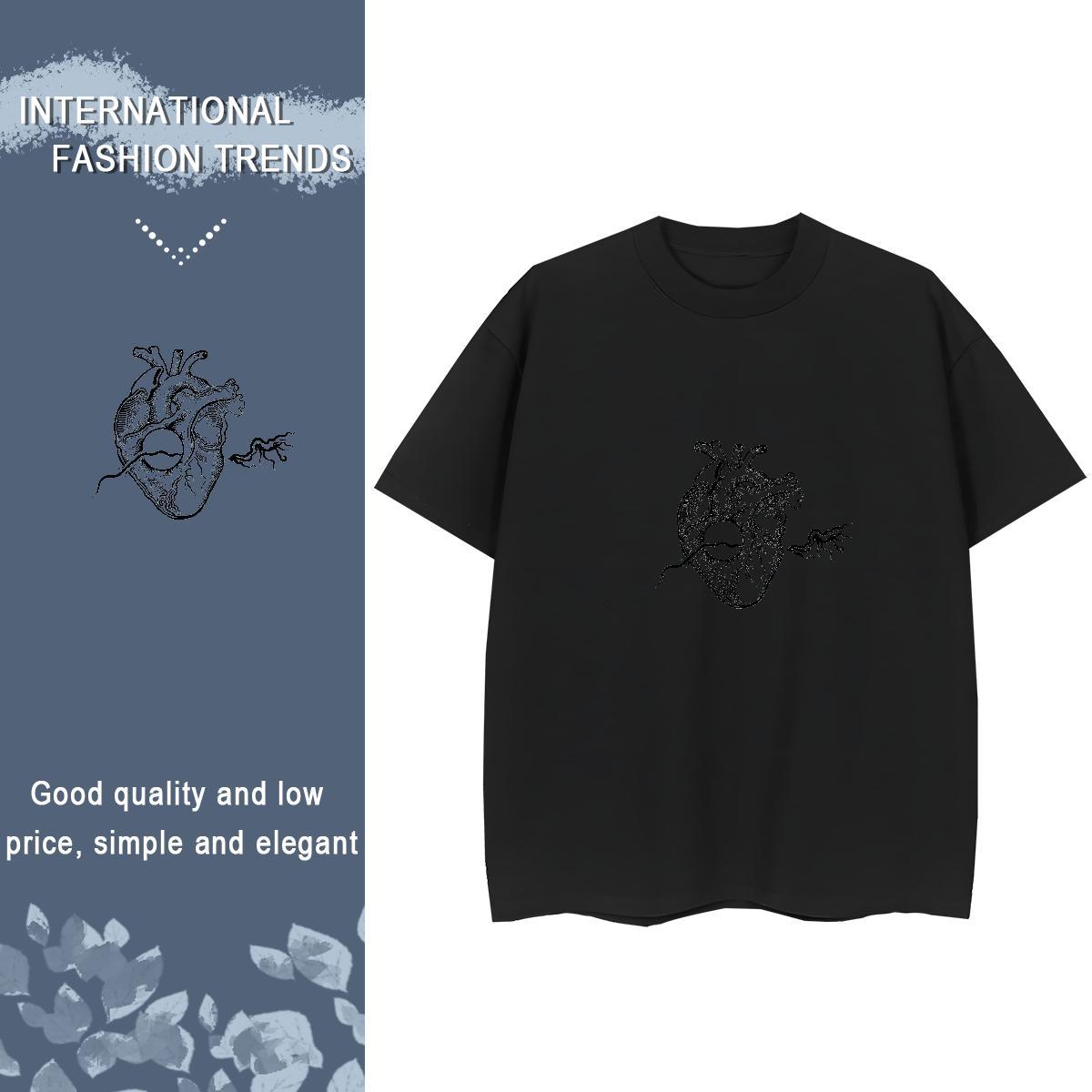 Fashion New Womens T Shirts 230g 100% Cotton Breathable Short Sleeve Street skull Tshirt for Man Woman Lady Custom Print Oversized Polos