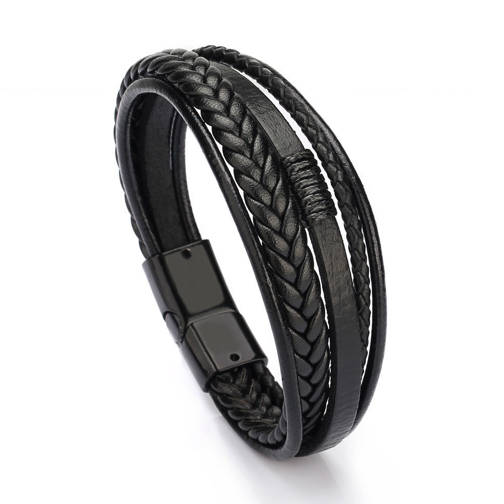 Hot selling bracelets in Europe and America, fashionable and hot selling, leather rope hand woven bracelets, ethnic style headwear bracelets