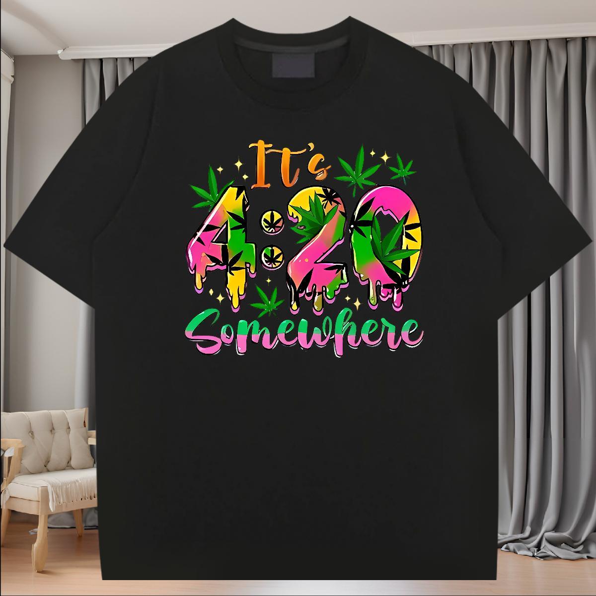 2024 New Daily Outfit Men Clothes T-Shirt time Short Sleeve Soft 230g Pure Cotton T shirt Brand DIY Logo Oversized Wear