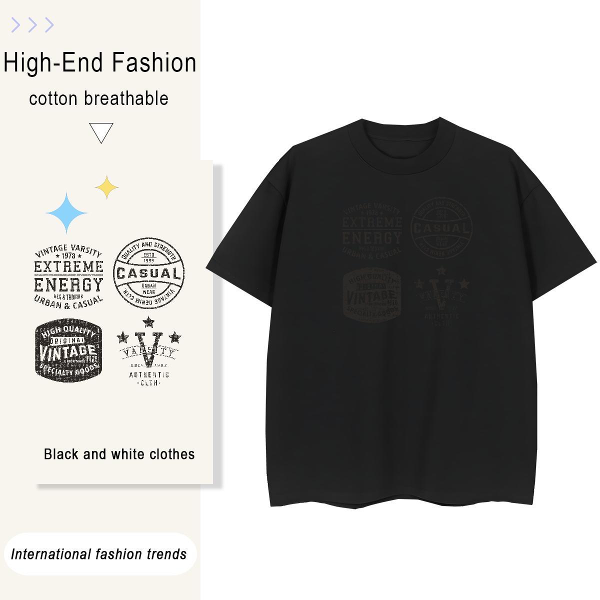 Loose Men Tops Tees Home Outdoor 230g 100% Cotton Custom Print Oversized Short Sleeve Soft letter T Shirt For Man Casual New Tee Shirt