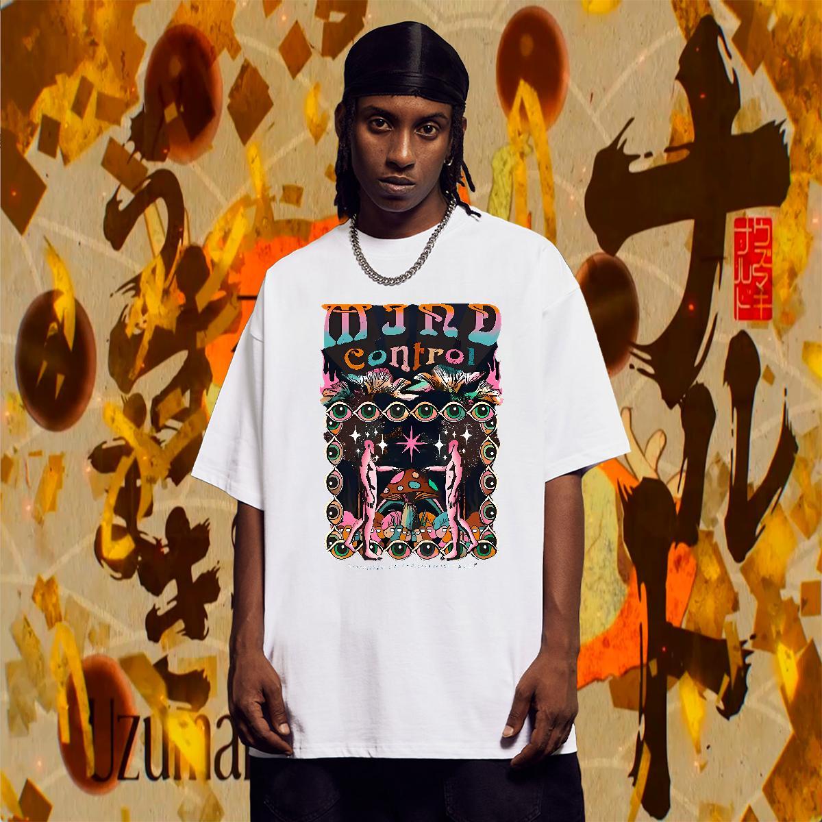 Designer Couples T Shirts Daily Outfit 230g Cotton Custom Anime Short Sleeve O-Neck eyes T Shirt For Man 2024 Summer Tees Shirts