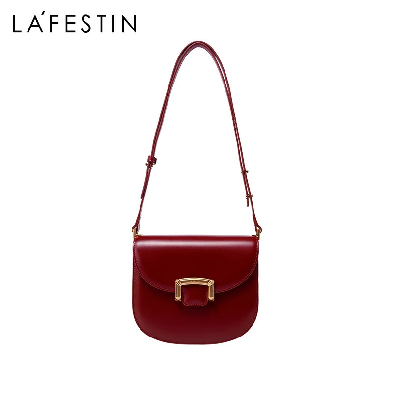 LA FESTIN original womens bag highend wedding shoulder Communicating handbag retro style saddle 240919