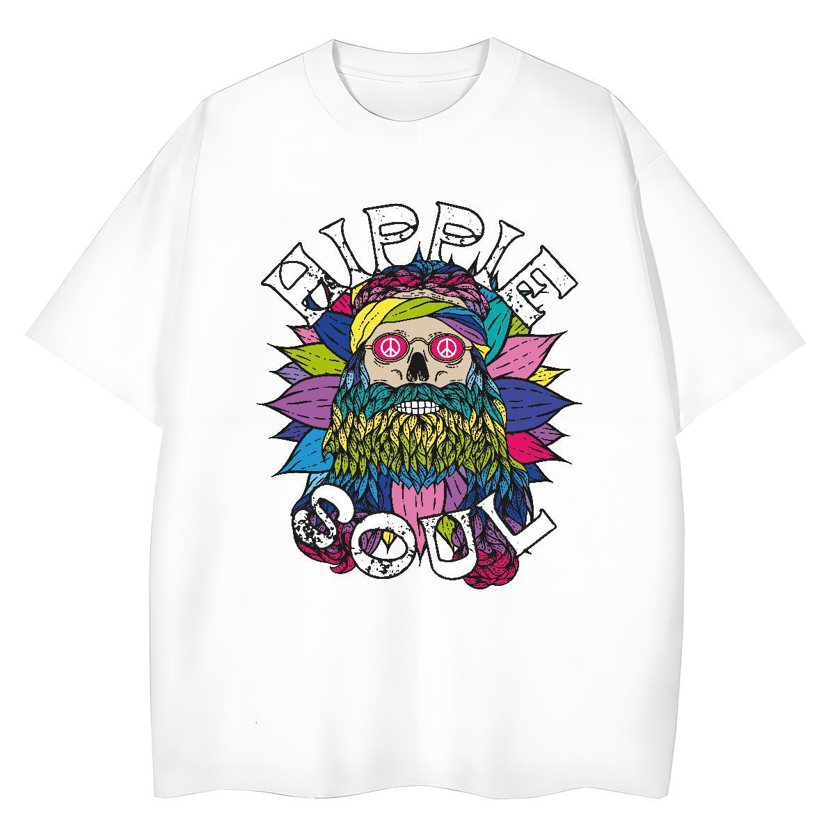 Factory Direct T Shirt For Woman 100% Cotton 230g Breathable Crew Neck Sports Street Wear skull Tshirt for Man Woman Free Shipping White Plus Size Clo