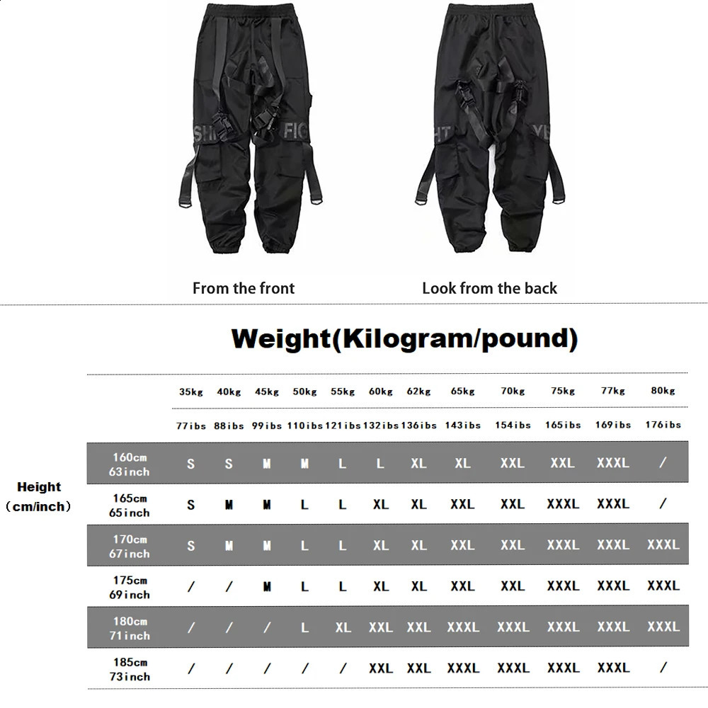 Men Cargo Pants for Men Casual Hip Hop Pant Loose Large Size Streetwear Sweatpants Y2K Pants Black Pocket Men Streetwear 240822