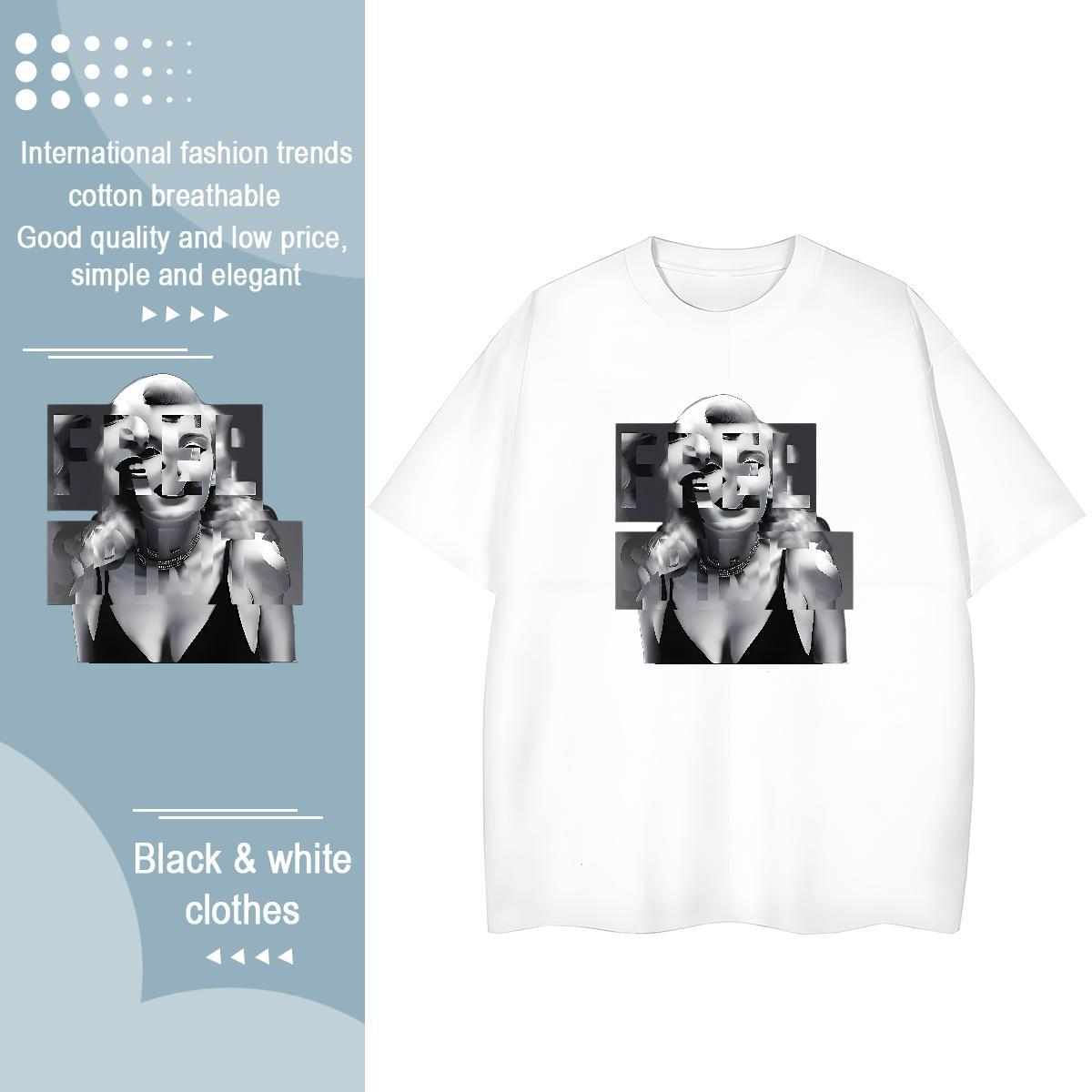 New Arrival T Shirts Women 230g Cotton O Neck Short Sleeves Sports Street Wear character Woman Tshirt Free Shipping Custom Printing Tees