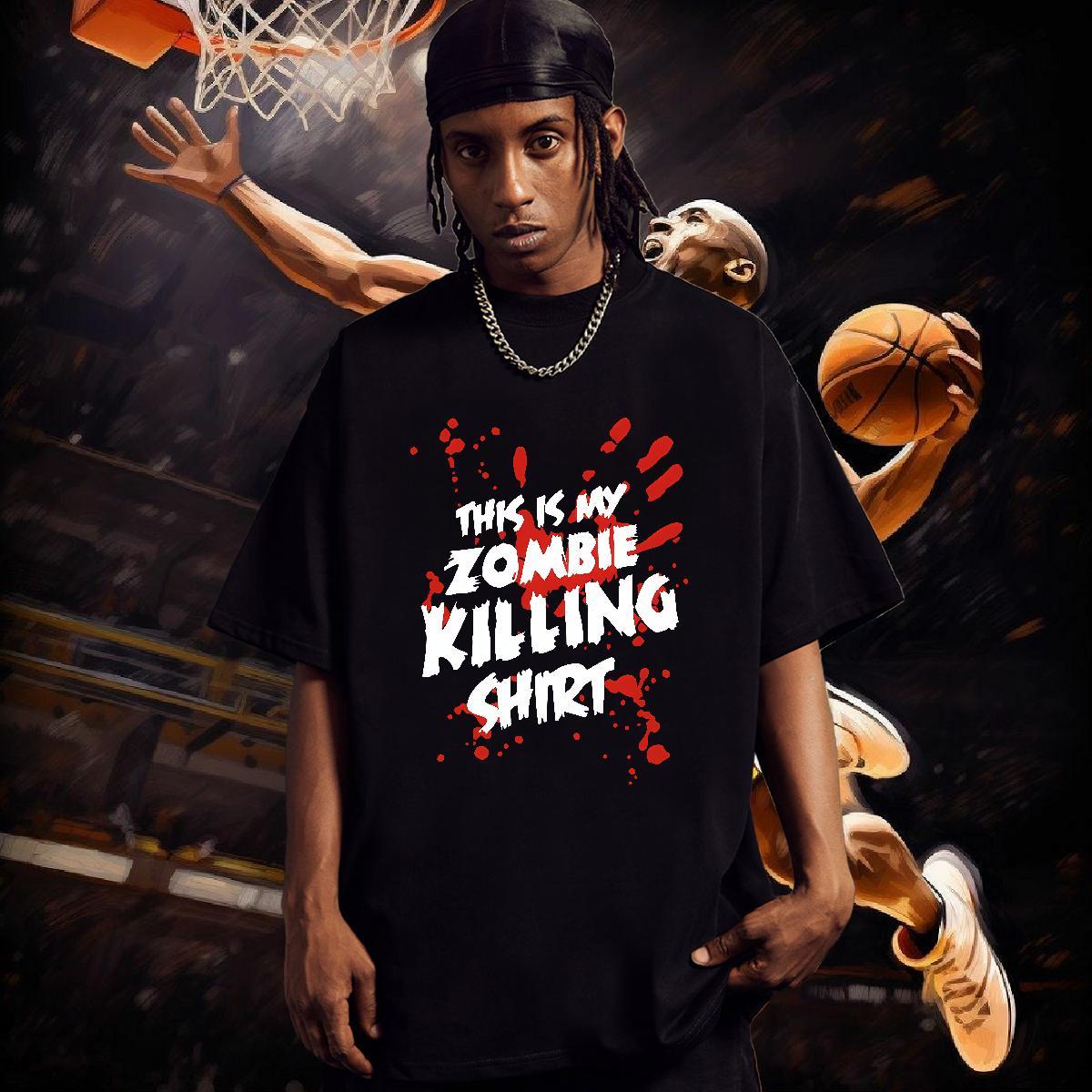 Fashion New Couples T Shirts 230g Pure Cotton Casual Beach blood Short Sleeve O-Neck T shirt Popular Asian Size Tops