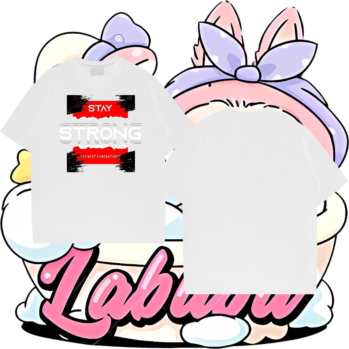Comfortable Couples T Shirts Daily Outfit 230g Pure Cotton Anime Short Sleeve O-Neck letter T shirt 2024 New Tops Shirt