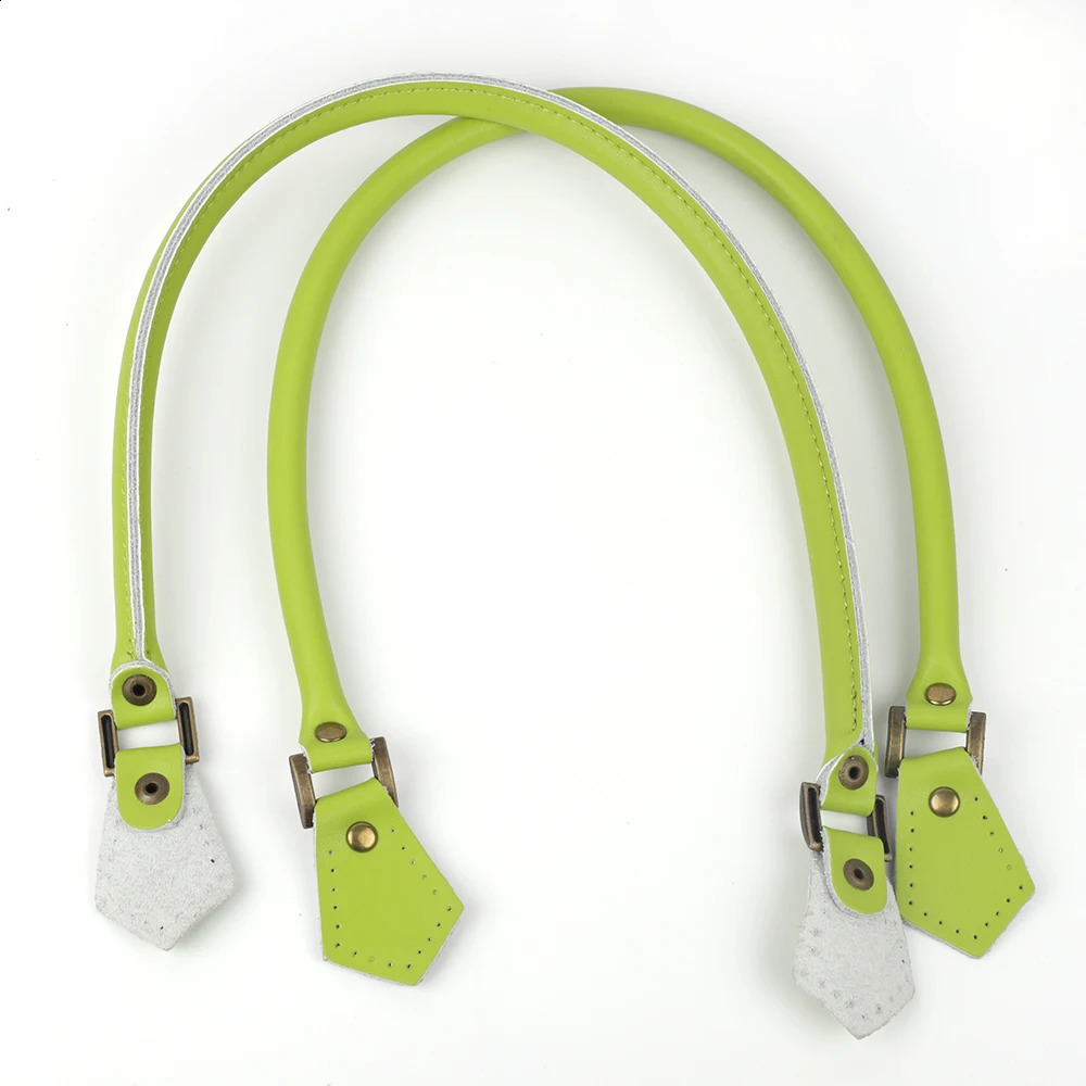 60cm Grass Green Genuine Leather Bag Handle Women Handbag Tote Handles Bag Shoulder Straps Replacement Accessories Bag Parts 240821