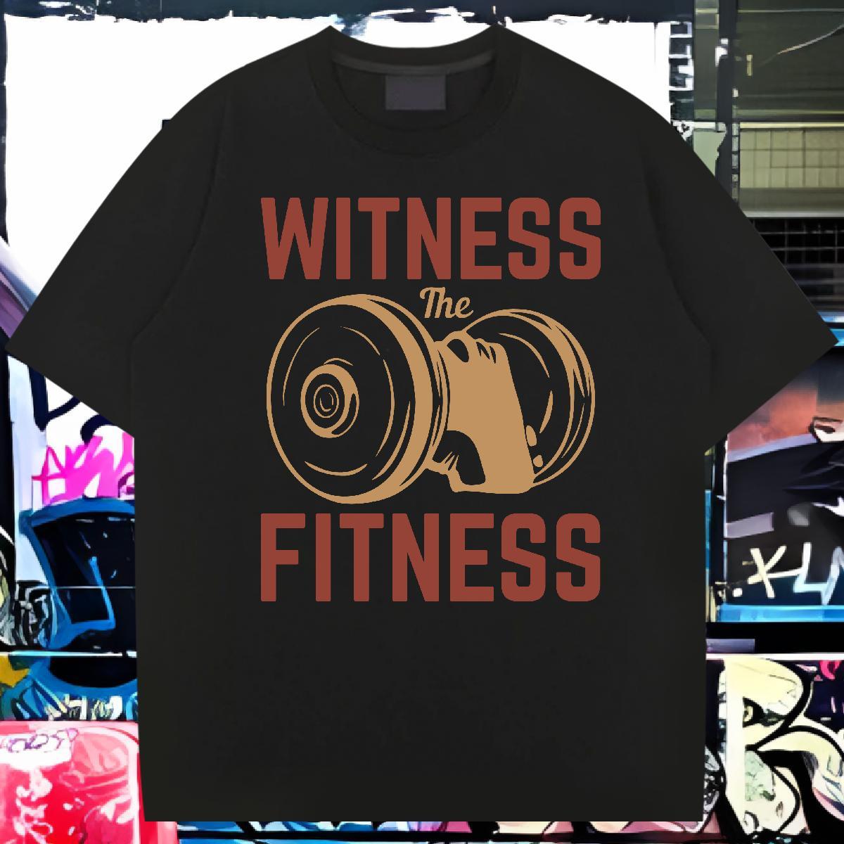Wholesale Street Men Tees dumbbell Short Sleeve O-Neck 230g Cotton Mens T Shirts Loose Fit Oversized 4XL Clothes