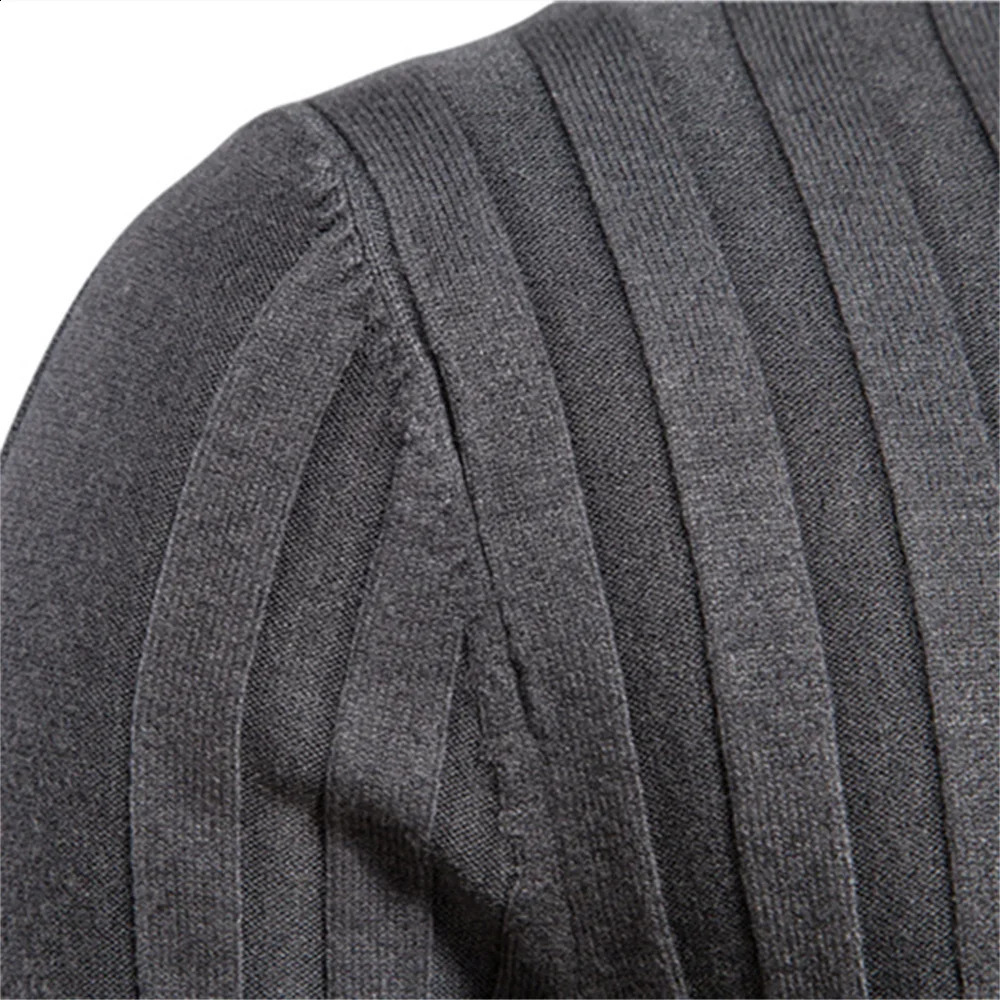 AIOPESON ultrathin fit pull turtle neck mens casual solid color warm stripe sweater winter fashion 240821
