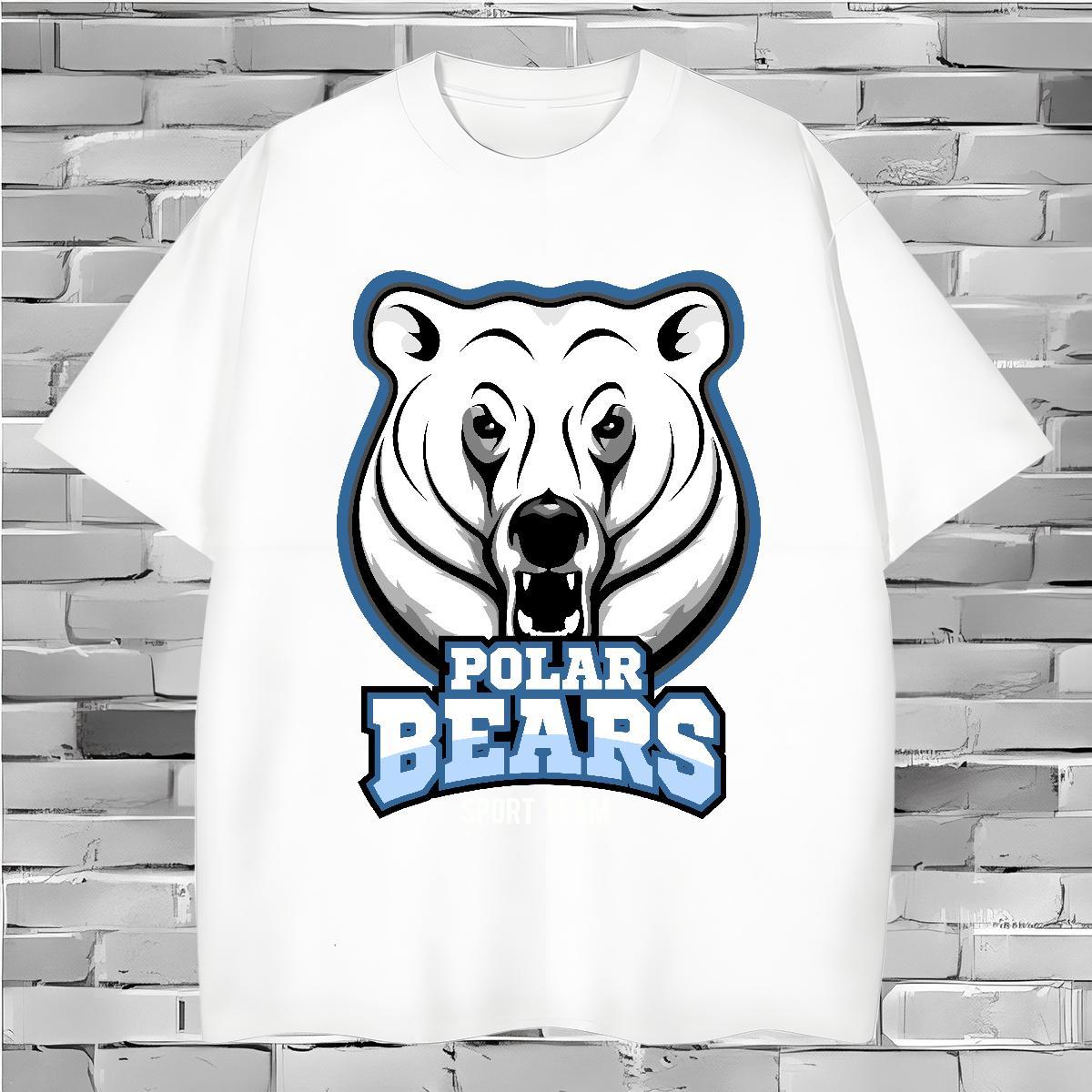 TOP Quality bear T shirt Street Wear Tshirts 100% Cotton 230g New Arrival Pure Cotton Custom Print Plus Size Top Tees