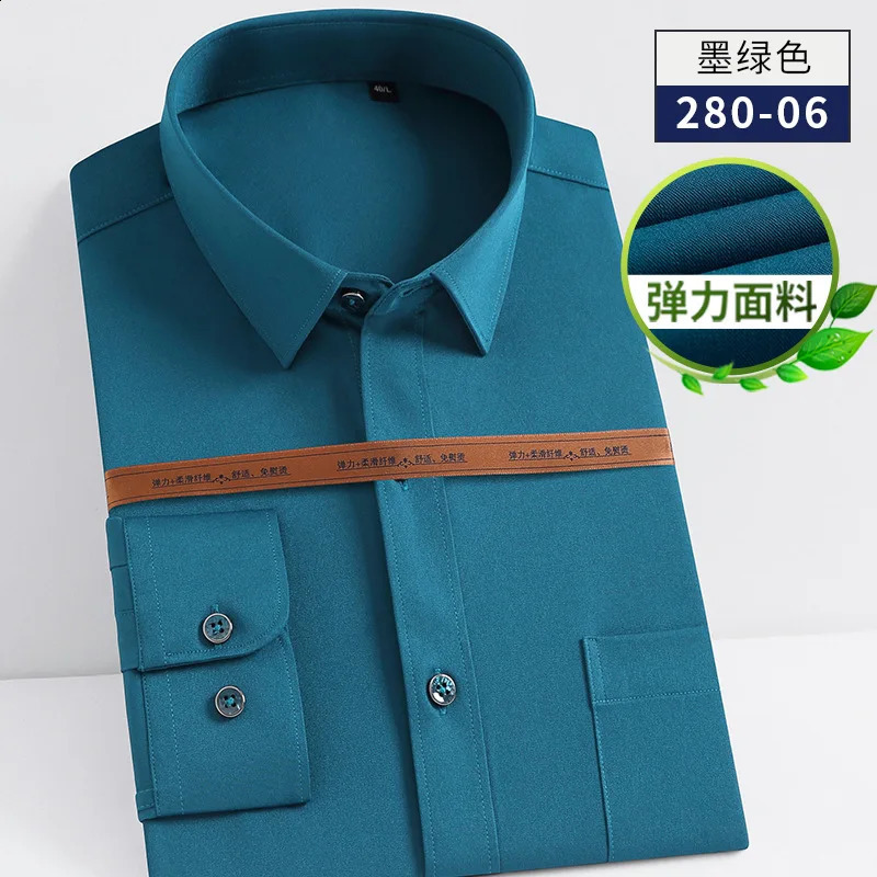 Spring and autumn long-sleeved mens slim-fit work clothes business shirt solid color free ironing young and middle-aged 240822