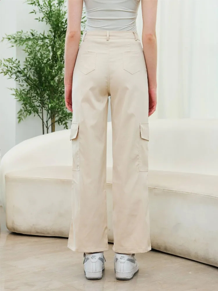 Cargo Pants Women High Waist Straight Baggy Trousers Casual Wide Leg Vintage Y2K Streetwear Pocket Fashion Casual Pants 240821