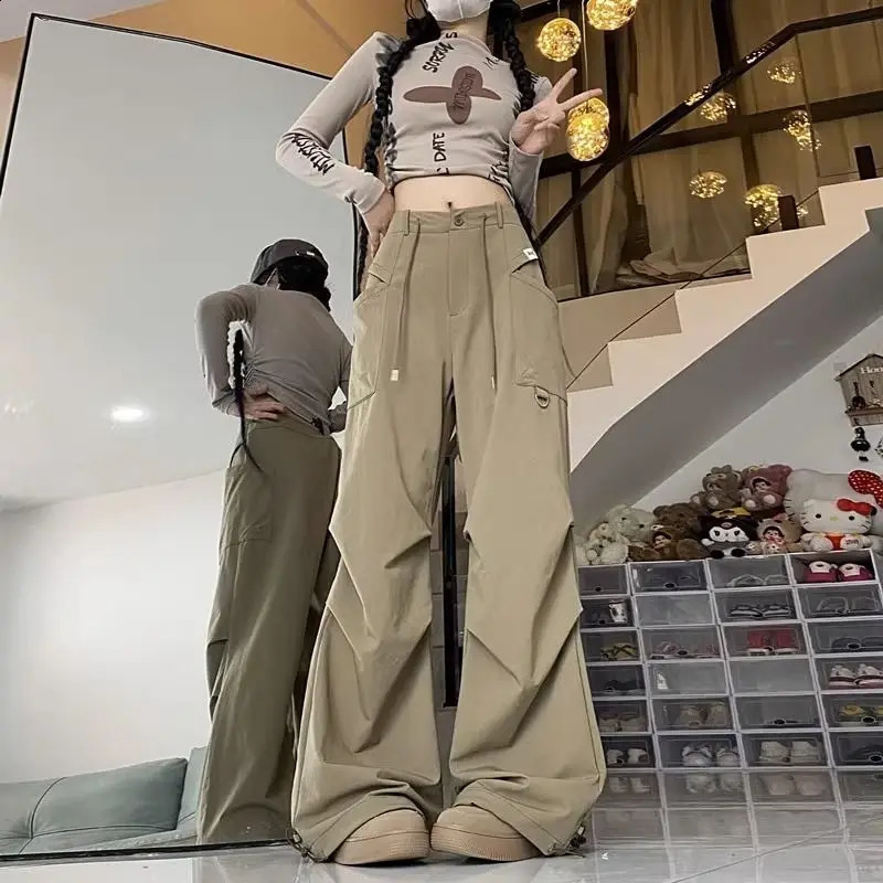 QWEEK Y2k Vintage Cargo Pants Woman Streetwear Baggy Harajuku Korean Fashion Sports Oversized High Waist Trousers Aesthetic 240821