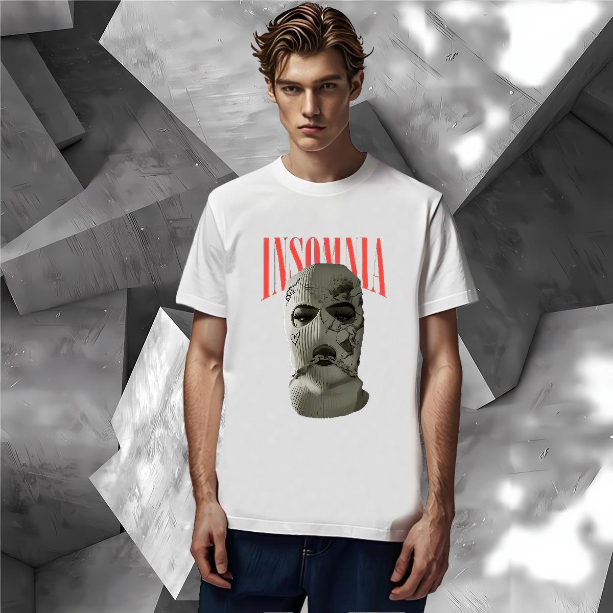Cool Design Masked man T Shirts Men Hip Hop Street Men Tshirts 230g Pure Cotton Custom Round Neck Short Sleeve Custom Big Size Polos