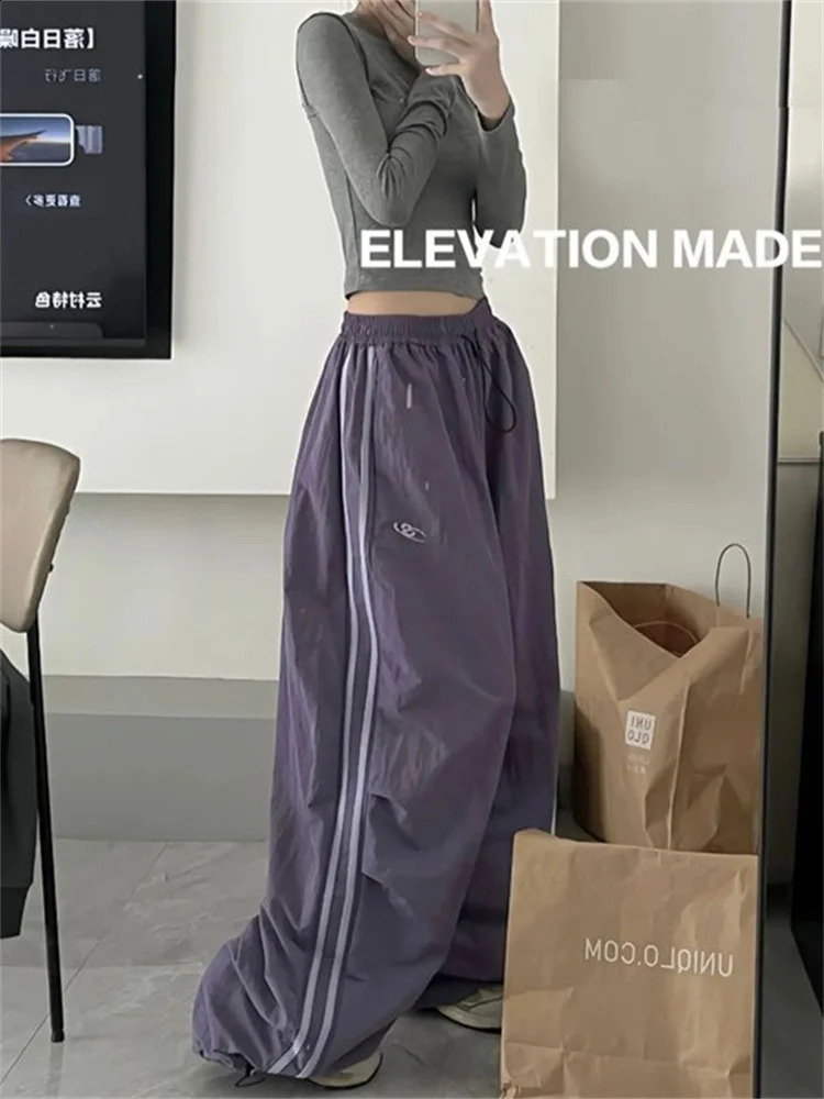 QWEEK Y2K Striped Jogger Pants Women Korean Fashion Vintage Baggy Sweatpants Oversized Kpop Style Harajuku Basic Track Trousers 240821