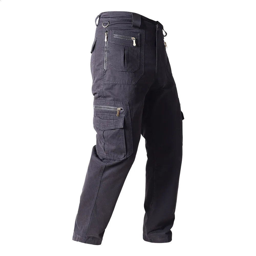 High quality khaki casual pants for men tactical runners camouflage cargo multi pocket fashionable black army soldiers 240823