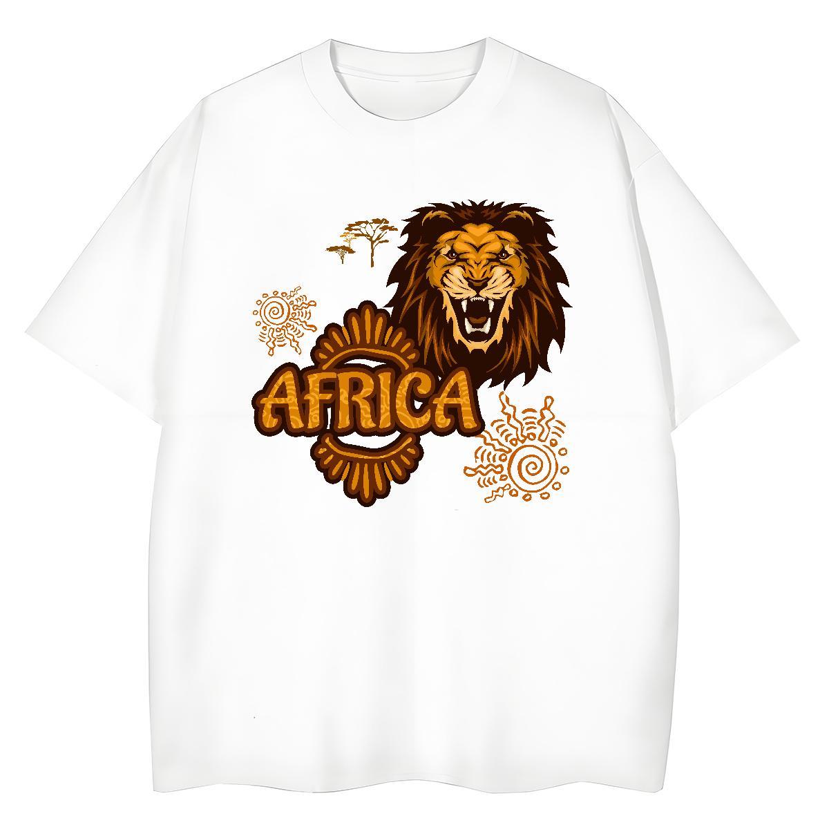 Designer Womens T Shirts Short sleeve Soft 100% Cotton 230g Womens Tshirts Cartoon Anime Africa lion Street Comfortable Clothes Shirt