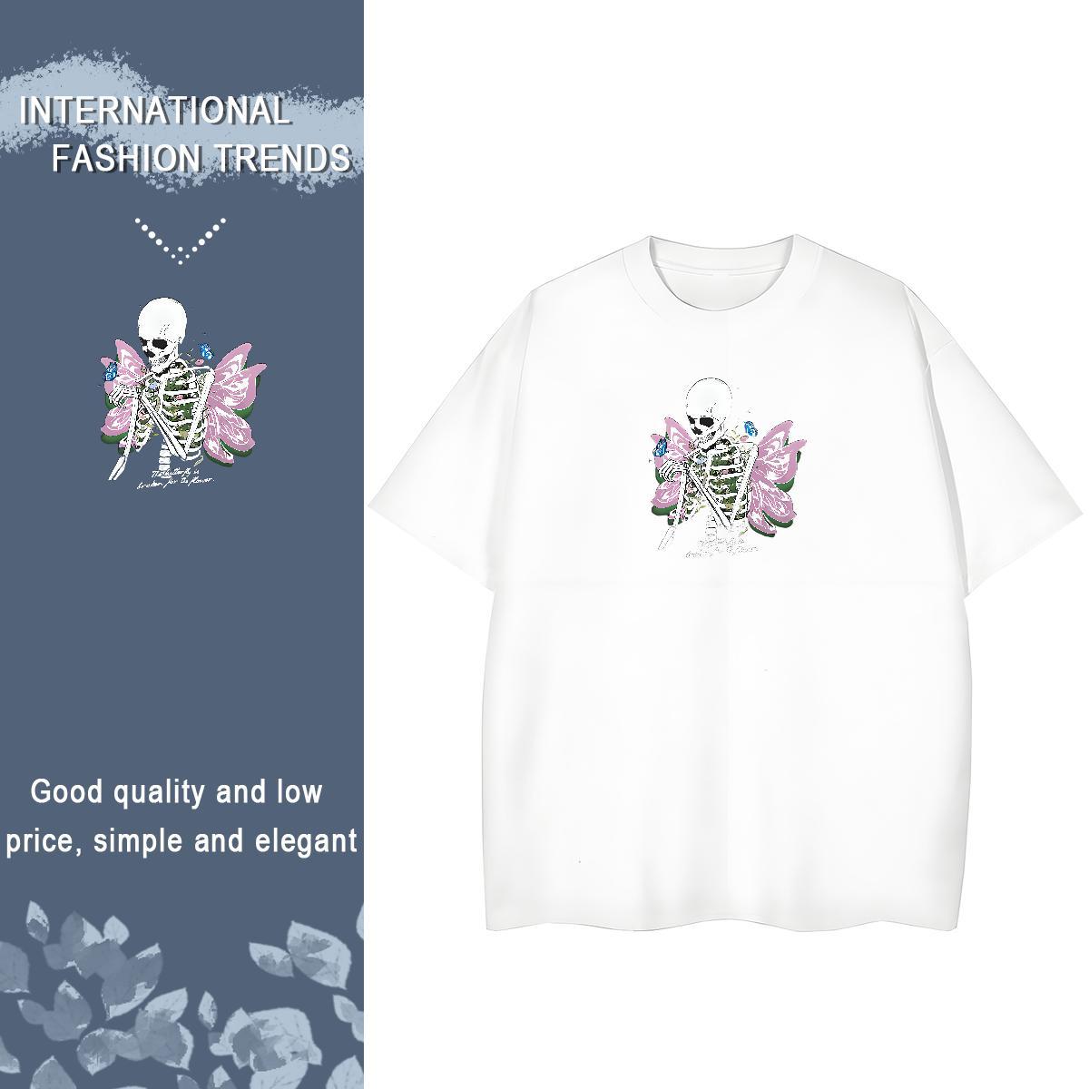 2024 Designer Womens T Shirts 100% Cotton 230g O Neck Short Sleeves Daily Outfit skull Woman Tshirt Free Shipping Cartoon Printing L-4XL Wear