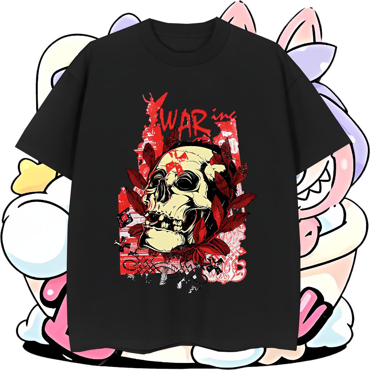 Designer Fashion Couples T Shirts 100% Cotton 230g Street wear Hip Hop skull Breathable Mens T Shirts Free Shipping DIY Logo Oversized Clothings